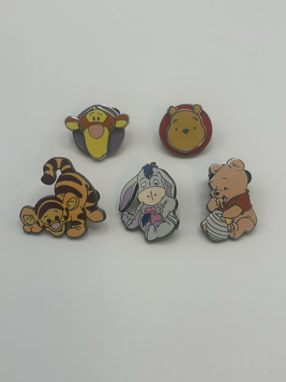 Disney Pins Winnie The Pooh Eeyore Tigger Lot Of 5 Spinning Heads And Babies